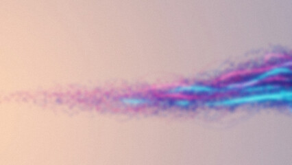 Obraz premium Abstract blurred background featuring a wavy pattern with teal and pink hues on a soft peach backdrop
