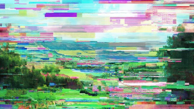 Blocky video glitch compression artifact texture