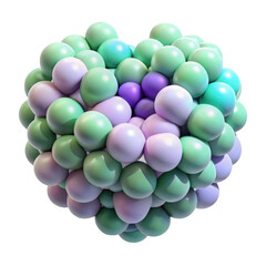 Fototapeta premium 3d organic sphere of colorful bubbles isolated on transparent background