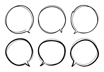 Collection of Hand-Drawn Speech Bubbles for Comic Strips