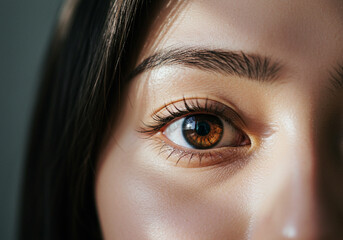 close up photo of human eye with eyebrows