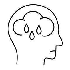 mood brain vector icon