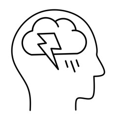mood brain vector icon