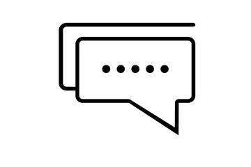 Chat bubble with ellipsis icon, communication and messaging symbol representing conversation, online messaging and social media icon