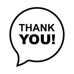 Thank you speech bubble icon in different colors, expressing gratitude and appreciation, message and communication concept icon