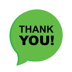 Gratitude expression in speech bubbles with thank you text, different colors and styles, communication icon