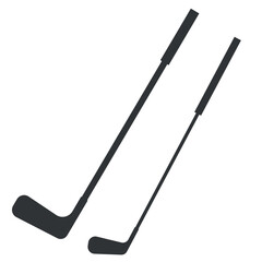 golf wedge and club icon with ball on white background, golf equipment icon with ball for sports and competition icon
