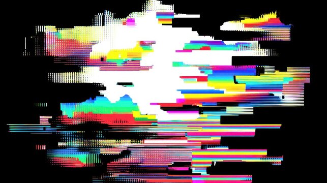 Color-separated glitch distortion pattern