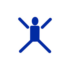 Jumping Jack Pose Icon – Exercise, Energy, and Movement Symbol・ジャンピングジャックのポーズを取る人物のアイコン｜運動・元気・アクションのピクトグラム