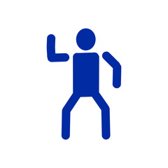 Person Raising One Hand – Dance or Greeting Pose Icon・片手を上げたポーズの人物アイコン｜ダンス・挨拶・ジェスチャー素材	