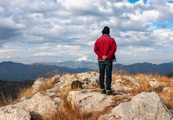 A Hiker in Serene Alpine Wilderness in Northern Pakistan