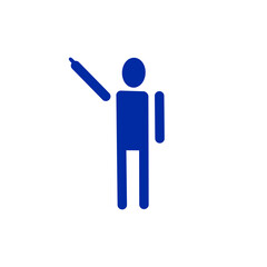 Person Pointing Upward Icon – Direction, Guidance, and Presentation Symbol・指を差す人物のアイコン｜方向指示・ガイド・プレゼン用ピクトグラム	