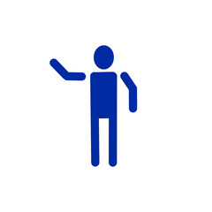 Waving Person Icon – Friendly Greeting Pictogram・手を挙げて挨拶する人物｜フレンドリーなジェスチャーアイコン	