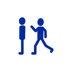 接近する人物アイコン｜訪問・対話・コミュニケーションのピクトグラム Approaching Person Icon – Visit, Dialogue, and Communication Symbol	
