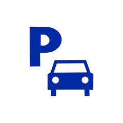 【Safety Icons – Warning】Parking Icon – Car and Letter P Symbol for Parking Lot・駐車場・パーキングのアイコン｜車とPマークのピクトグラム	