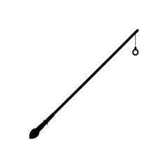 Fishing rod vector art illustration for outdoor and sport theme on white background  