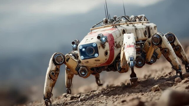 Robotic Creature Traversing Rugged Terrain/ロボットクリーチャーの険しい地形走破4