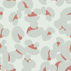 Floral seamless gray pattern with different abstract fluffy flowers. Vector background, design, print, wrapping paper, textile