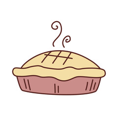 Pie Outline Illustration Drawing Line Drawn