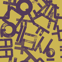Korean alphabet Hangul seamless pattern. Graphic design for background, banner, poster, cover, invitation, fabric, header or brochure. Vector