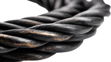 Black and gold braided rope close up texture detail