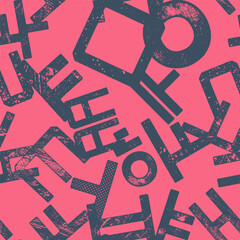Korean alphabet Hangul seamless pattern. Graphic design for background, banner, poster, cover, invitation, fabric, header or brochure. Vector