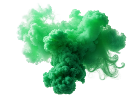Vibrant colored smoke cloud on a transparent background, ideal for creative projects, graphic designs, and digital artwork. Perfect for enhancing visual impact and aesthetics.