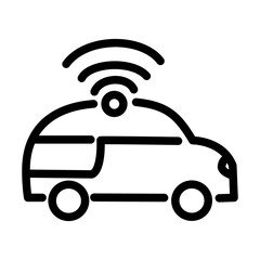 Autonomous Car Editable Stroke Icon