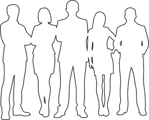 Simple outline icons of male and female figures, vector design for web, forms, and profile graphics.