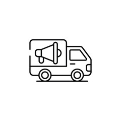 Delivery Van icon design with white background stock illustration