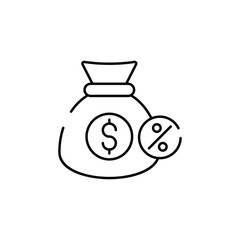 Interest Rate icon design with white background stock illustration