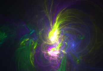 Fractal colored abstract on black background