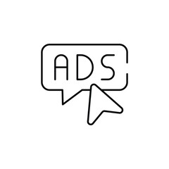 Fototapeta premium Ads Click icon design with white background stock illustration