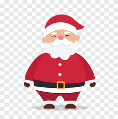 Cute Santa Claus characters isolated on transparent background