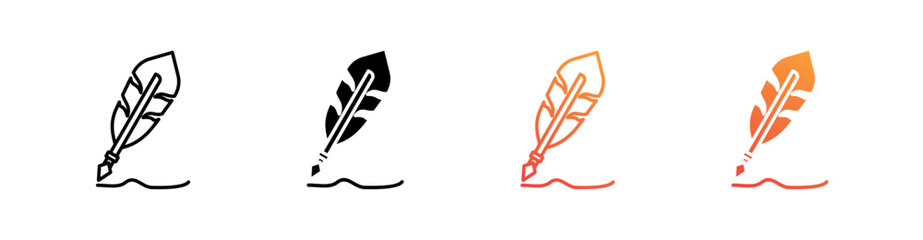 Ink Pen Multiple Style Icon Set 