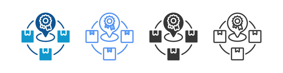 Brand Positioning Icon Set Multiple Style Collection