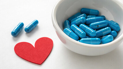 pills on a white background