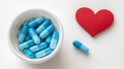 pills on white background