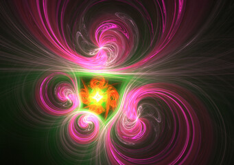 Fractal colored abstract on black background