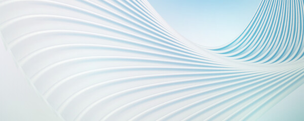 Abstract wavy white and blue lines, clean and modern