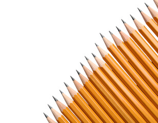 Stack of sharpened lead pencils arranged diagonally on whiterface (2)