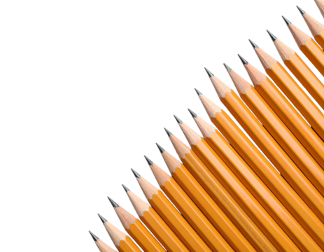  Stack of sharpened lead pencils arranged diagonally on whiterface (2)