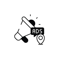 Advertising Location icon design with white background stock illustration