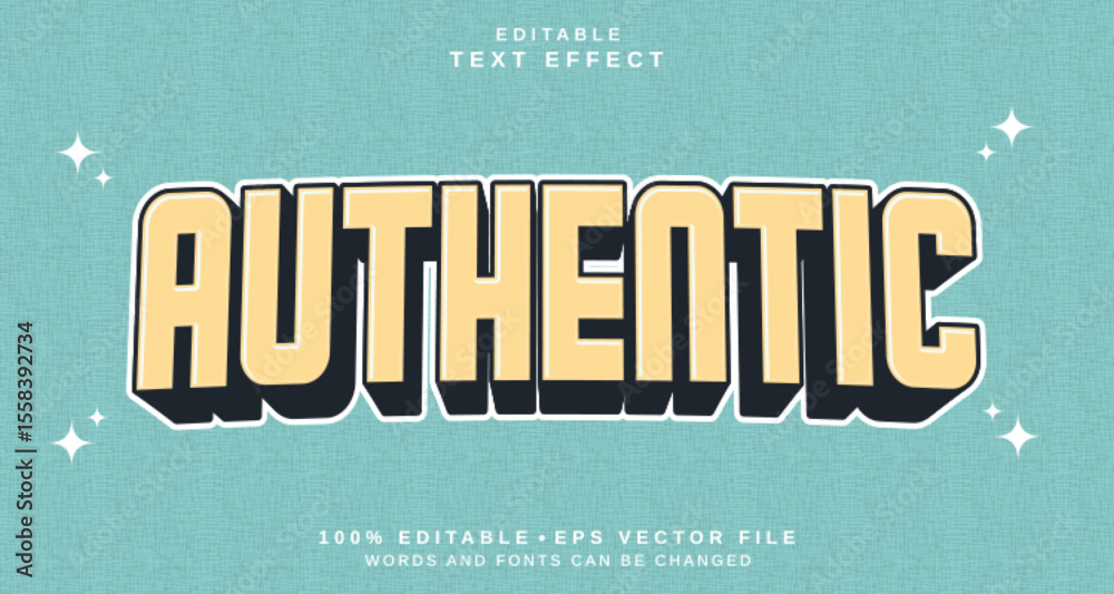 Poster editable text style effect - authentic text style theme.
