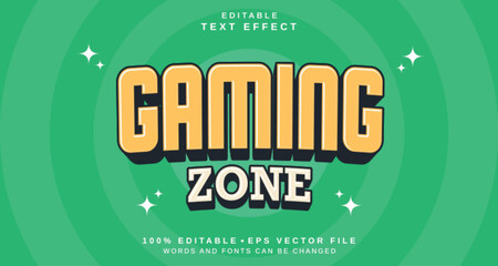 Editable text style effect - Gaming Zone text style theme.