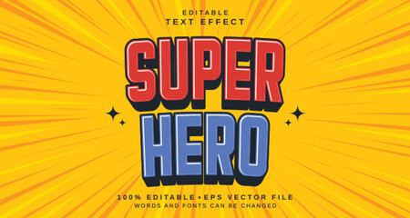 Editable text style effect - Super Hero text style theme.