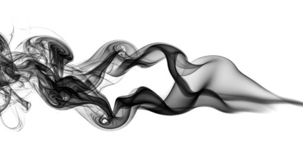 Abstract Black Smoke Swirls Design.