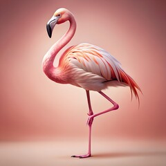 Fototapeta premium Elegant Pink Flamingo on a Soft Background