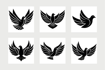 Fototapeta premium Bird dove icon vector illustration. 