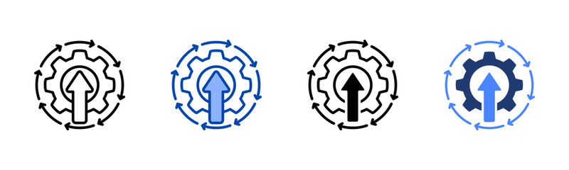 Continuous Improvement icon sheet multiple style collection